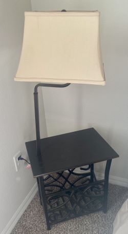 Side Table With Built In Lamp