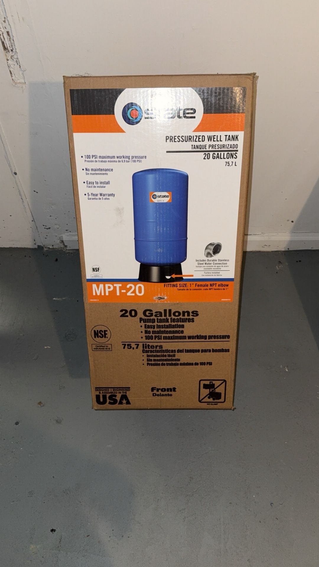 State Pressurized Well Tank