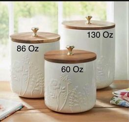 Set de 3 recipientes wildflower 👉 princess house todo nuevo y con caja 📦