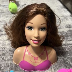 Barbie Styling Head Brown Hair with Accessories & Brush