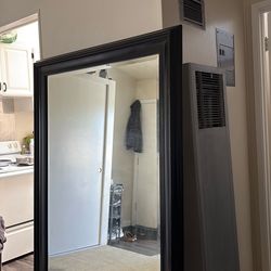 Large Modern Black Framed Floor Mirror – Great Condition