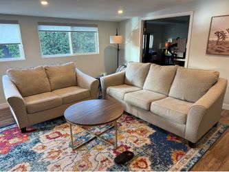 Living Spaces Gray Couch & Loveseat set - gray