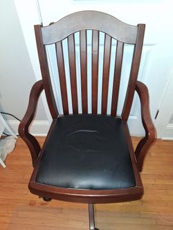 Vintage Wooden Bankers Desk Chair