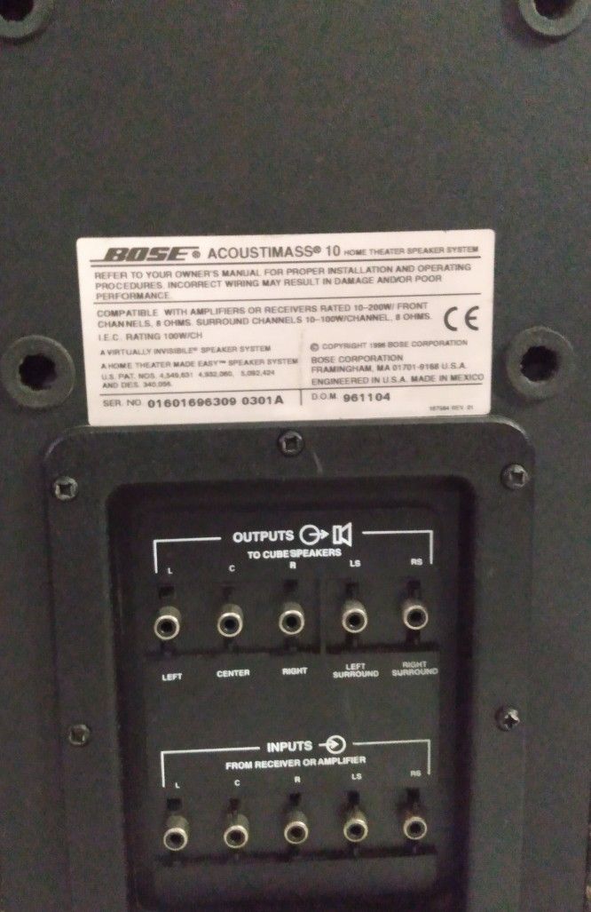 BOSE-AcoustiMass 10 Home Theater Speaker System