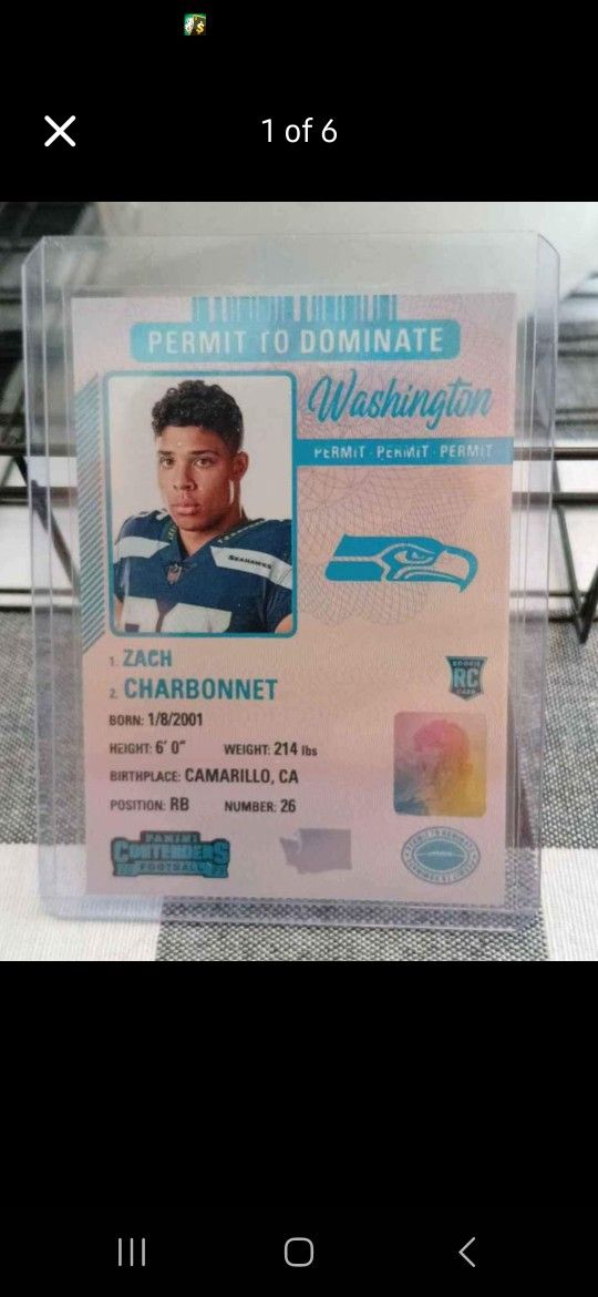 Zach Charbonnet 6 Card Lot Seattle Seahawks