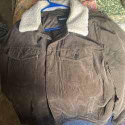 Express Corduroy Sherpa-Lined Jacket – Brown