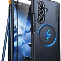 Magnetic for Samsung Galaxy Z Fold 7 Case Built in Screen Protector Translucent