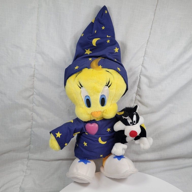 Warner Bros Tweety Bird Sylvester Night Light Sings Twinkle Star Stuffed 13"