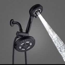 Wassern Black Dual Shower Head System 6 Spray Functions