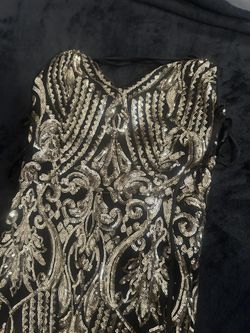 Black and Gold Mermaid Style Dress