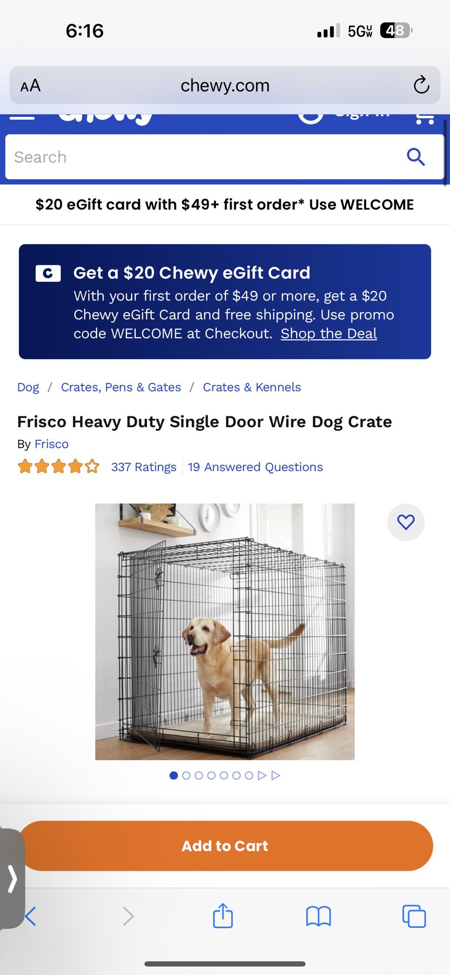 54 Inch XXL Dog Crate