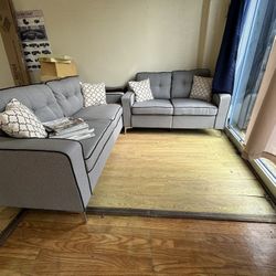 2 Pcs Sofa Set Loveseat And Sofa