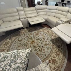 6 PC  Leather Sectional