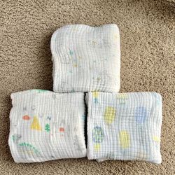 3 Bamboo Muslin Baby Bath Towels - $15