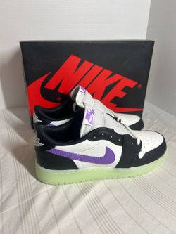 Nike Air Jordan 1 Retro Low OG GS Black Raspberry Volt Glow HF0410-001 Size 6Y
