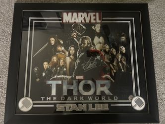 Stan Lee Signed Thor 16x20 Framed With Coa