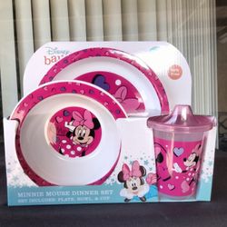 Brand New Disney Minnie Mouse & Mickey Mouse  3 Pcs. Dinner Set $10 Each Set Firm  Price 