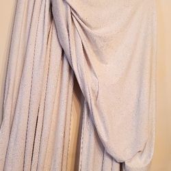 WHITE SPARKLY GLITER FABRIC 4.5 YARDS LONG, 69" WIDE