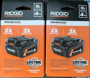 Ridgid - 18V MAX Output 4.0 Ah Lithium-Ion Battery (model AC840040) (2x)