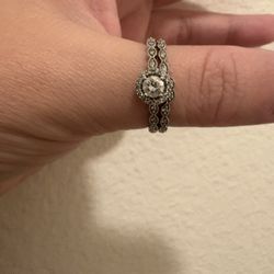White Gold Diamond Engagement  Set 
