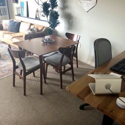 West Elm Mid Century Extendable Dining Table + 4 Chairs