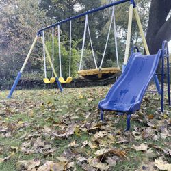 Kids Swing Set With Slide