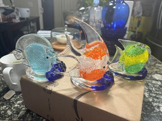 Tea Light Glass Paperweight Candle Holders Vintage