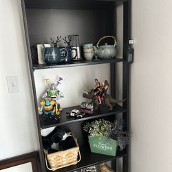 Bookcase, black-brown, 24 3/8x65 "