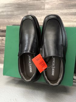 Deer Stags Black Slip-On Dress Shoes