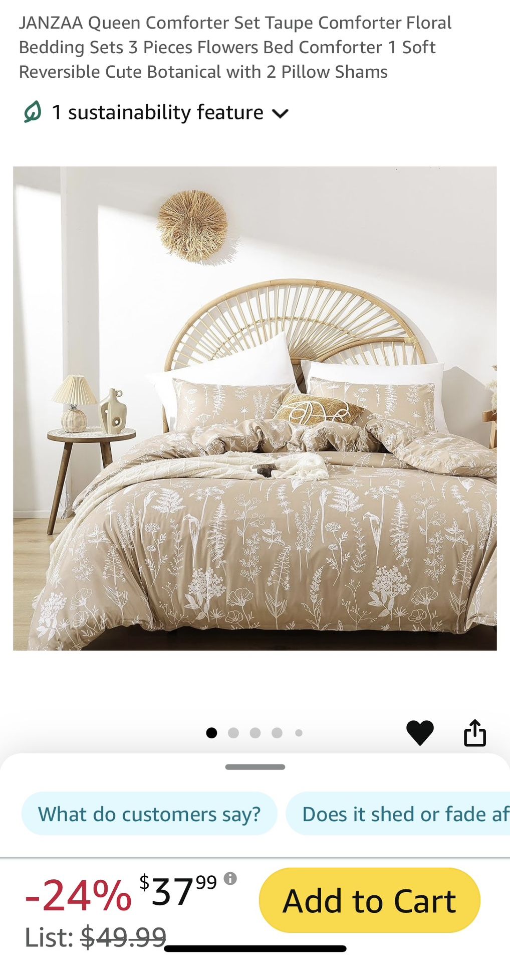 QUEEN COMFORTER WITH PILLOW SHAMS