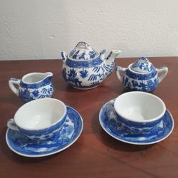 Blue willow children's tea cheap set