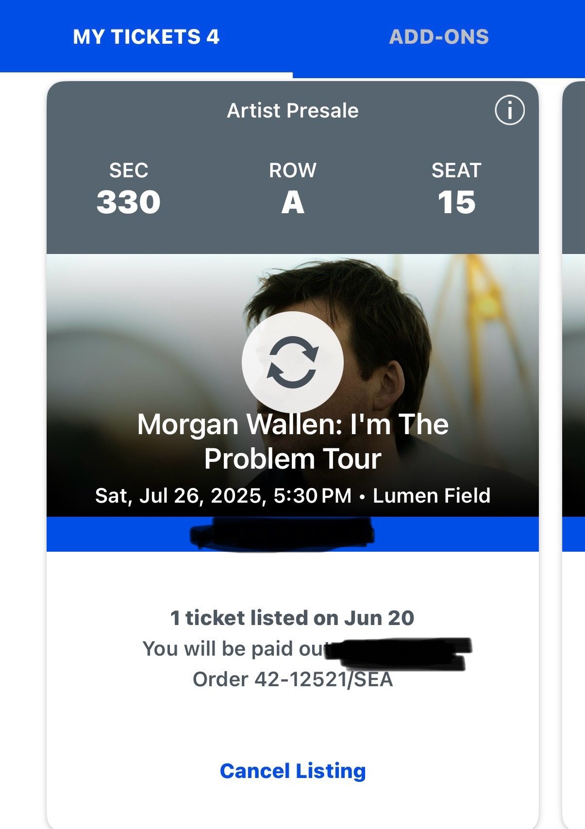 Morgan Wallen 4 Tickets 7/26/25
