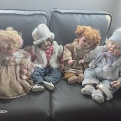 4 RARE Goldenvale Porcelain Dolls lot Vintage Nicola Veronica Joyce Michael