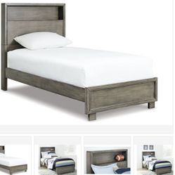 NEW!!! Arnett Gray Twin Bookcase Bed