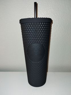 Starbucks 2021 Black Matte Studded Venti Tumbler - 24 oz EUC