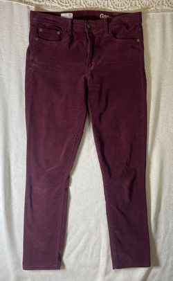 Vtg Gap 30t Burgundy Corduroy Modern Stretch True Skinny Pants Wear