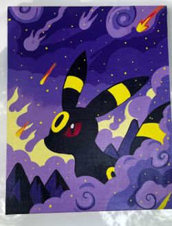 Hand painted Umbreon canvas painting