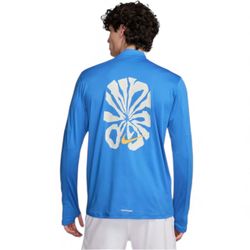 Nike Run Energy Dri-FIT 1/4-Zip UV Running Top Blue FV9608-435 size medium NWT