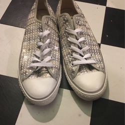 New Silver/Gold Sequined Converse