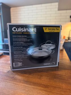 NEW- Cuisinart Stainless Steel 12” Everyday Pan