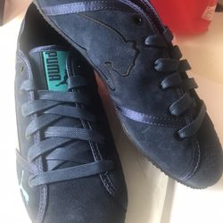 Ladies New Puma Sneakers Eco Ortholite Suede Navy 8.5 Beautiful! 