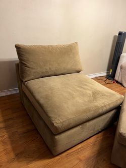 Crate & Barrel Axis Oversized Lounge Chair + Ottoman