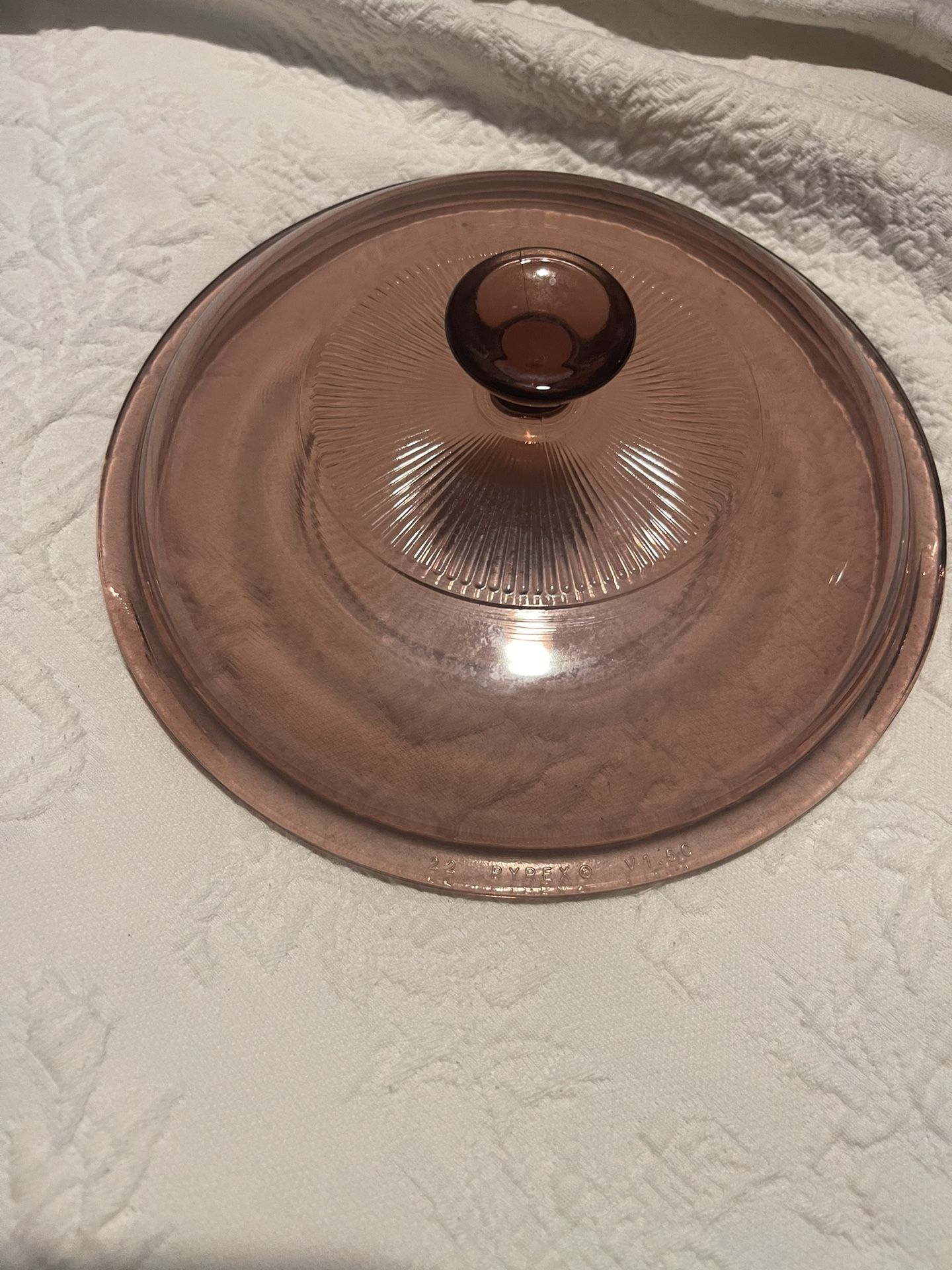 PYREX 7 1/4” Cranberry Glass Lid