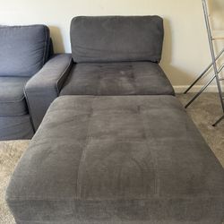 Grey ottoman/ couch 