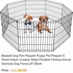 Dog Playpen-Black.