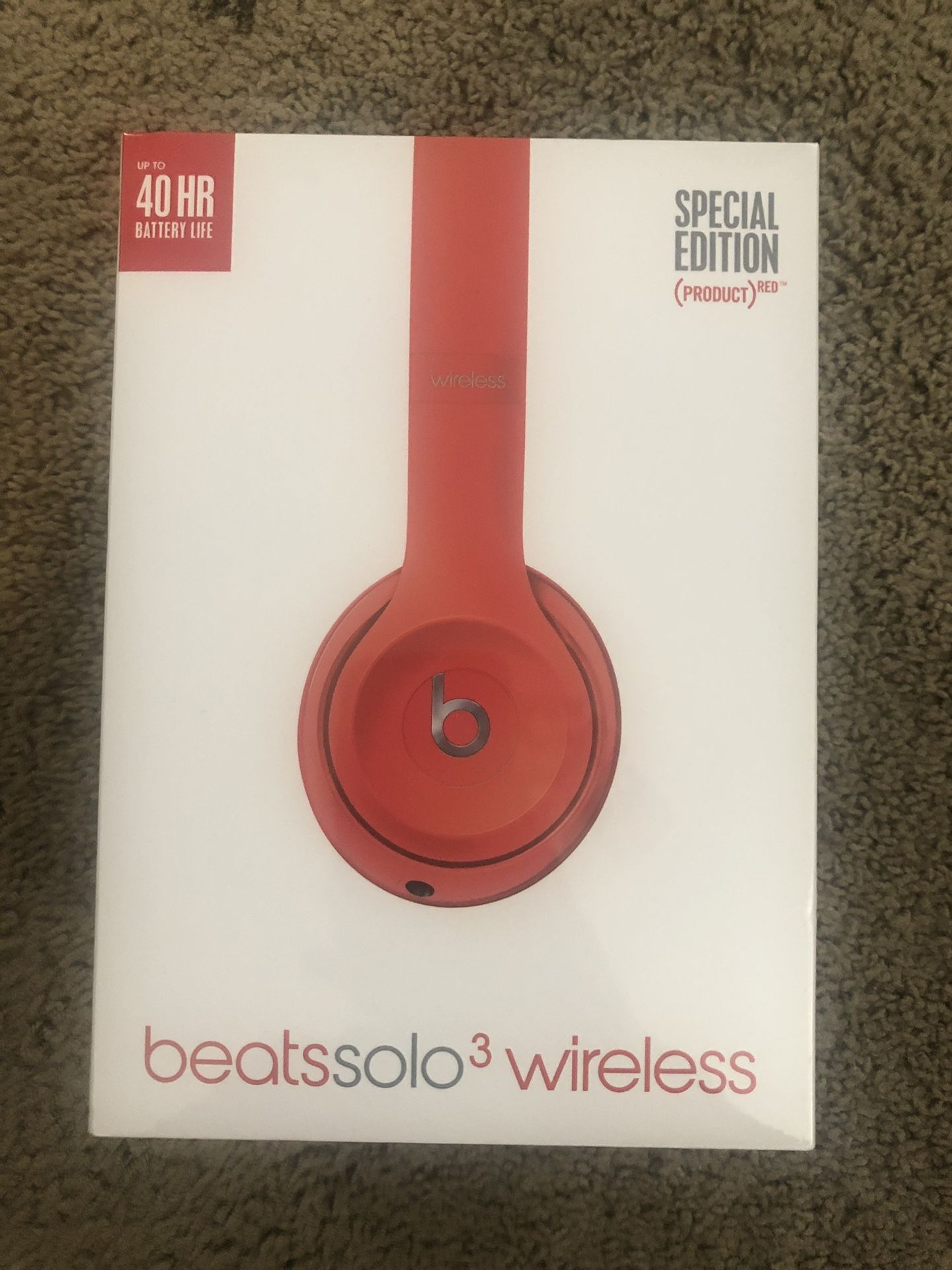 Brand new, unopened Beats Solo3 Wireless Headphones (PRODUCT RED) $175