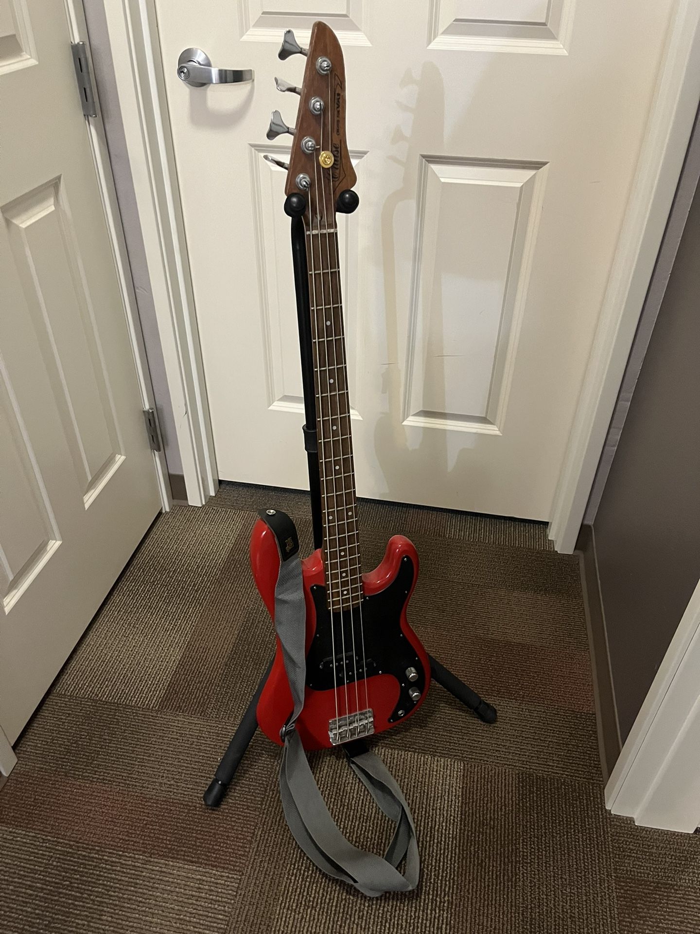 Red Bass Guitar and Amp