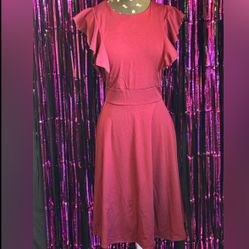  Vintage-Style Wine Red Dress