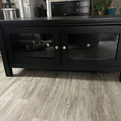  TV Stand With Real Wood $ Glass Doors 