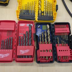 Bosch, DeWalt, and Milwaukee Drill Bit Sets